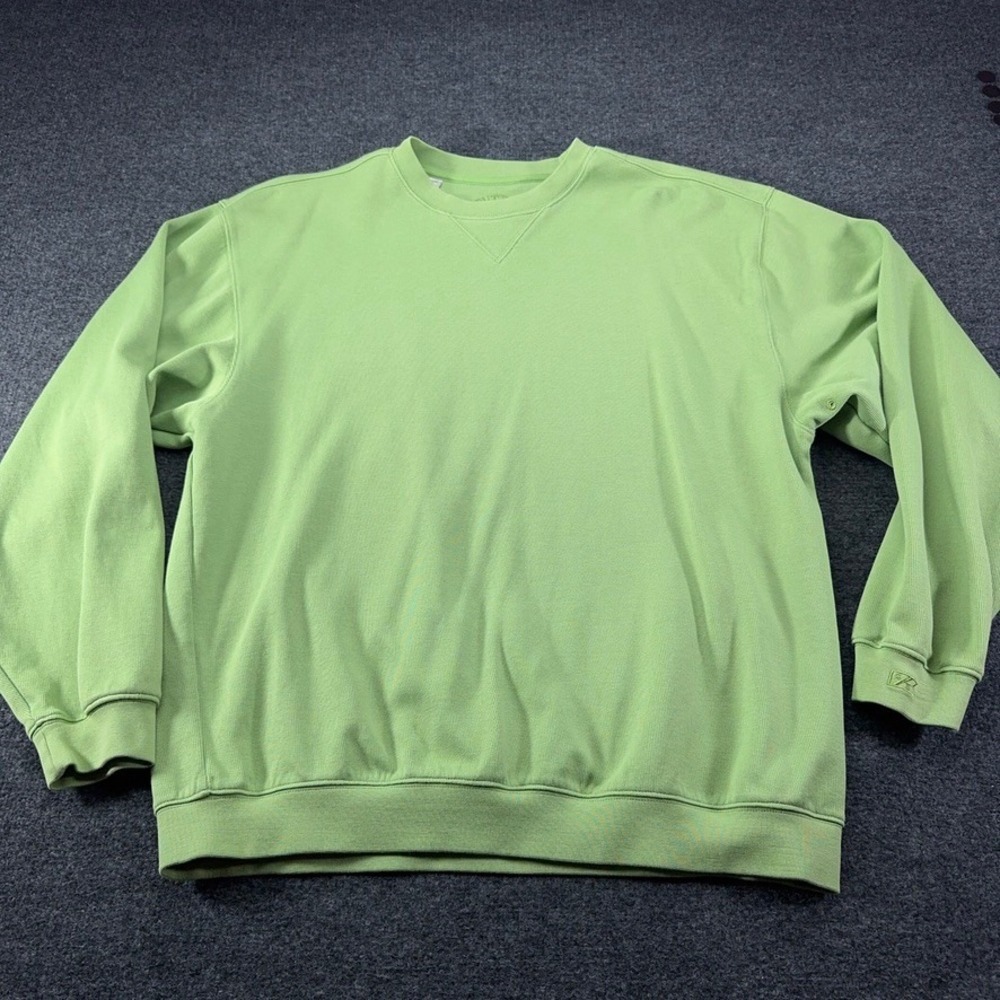 Cutter & Buck Mens XL Lime Green 100% Pima Cotton Crewneck Sweatshirt Pullover